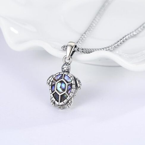 TUGHRA Seashell Sea Turtle Cremation Urn Necklace for Ashes, 925 Sterling Silver Memorial Pendant with Funnel, Keepsake Jewelry to Hold Loved One's Remains, Memory Gift for Loss in Kuwait