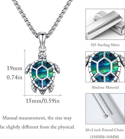 TUGHRA Seashell Sea Turtle Cremation Urn Necklace for Ashes, 925 Sterling Silver Memorial Pendant with Funnel, Keepsake Jewelry to Hold Loved One's Remains, Memory Gift for Loss in Kuwait