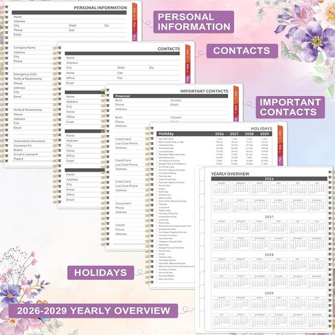 2026-2029 Monthly/Calendar Planner - 3 Year Monthly Planner 2026-2029, July 2026 - June 2029, 9" x 11", 36- Month Calendar with Colorful Tabs, Inner Pocket in Kuwait