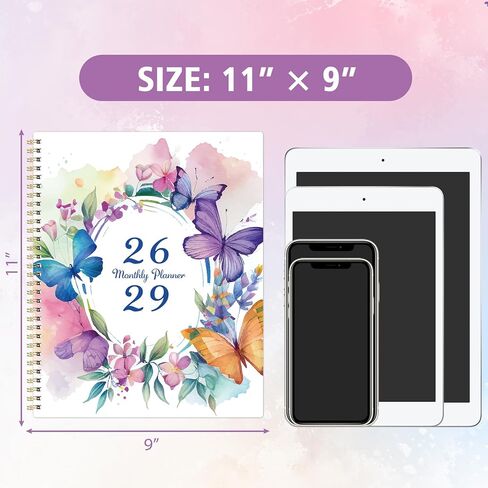 2026-2029 Monthly/Calendar Planner - 3 Year Monthly Planner 2026-2029, July 2026 - June 2029, 9" x 11", 36- Month Calendar with Colorful Tabs, Inner Pocket in Kuwait