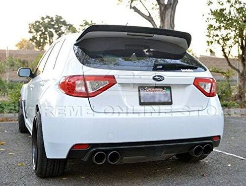 Extreme Online Store Repalcement for 2008-2014 Subaru WRX & STi Hatchback Wagon Models ABS Plastic Primer Black Rear Roof Add-On Extension Wing Spoiler Gurney Flap in Saudi Arabia