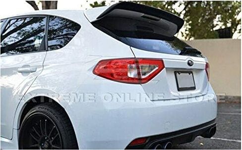 Extreme Online Store Repalcement for 2008-2014 Subaru WRX & STi Hatchback Wagon Models ABS Plastic Primer Black Rear Roof Add-On Extension Wing Spoiler Gurney Flap in Saudi Arabia