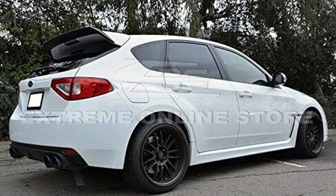 Extreme Online Store Repalcement for 2008-2014 Subaru WRX & STi Hatchback Wagon Models ABS Plastic Primer Black Rear Roof Add-On Extension Wing Spoiler Gurney Flap in Saudi Arabia