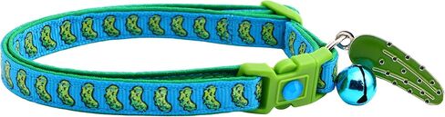 Pickle Cat Collar with Bell | Safety Breakaway Collar | Adjustable Large Size or Kitten Collar (Small(10lbs & Less), Blue) in Saudi Arabia