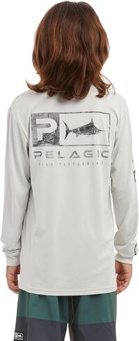 PELAGIC Youth Aquatek Icon Fishing Shirt, Long Sleeve, UPF 50+ Protection, Ultra Soft Feel in Kuwait