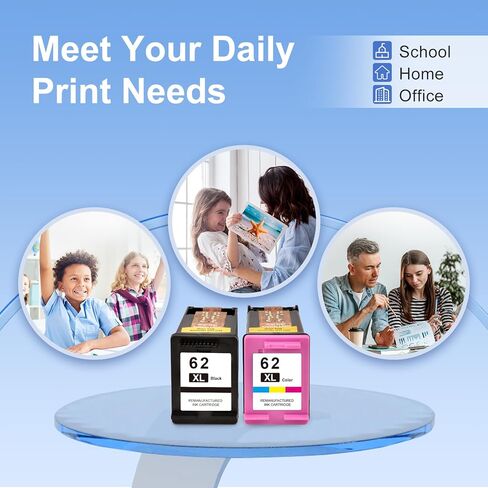 62XL Ink Cartridges Black and Color Replacement for HP Ink 62 for HP 62XL Ink Cartridge Combo Pack HP62 HP62XL for HP ENVY 7640 7645 5660 5540 5640 Officejet 5740 8040 Mobile 200 250 Printer Ink 62 XL in Kuwait