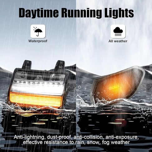 GearUp Sequential Flashing Turn Signal Lamp & Side Marker Light for Jeep Wrangler JL 2018-2023 & Gladiator JT OE Dula Halogen Smoke Lens Fender Lights(Not Fit JL Sport, JLU & Willys) in Kuwait