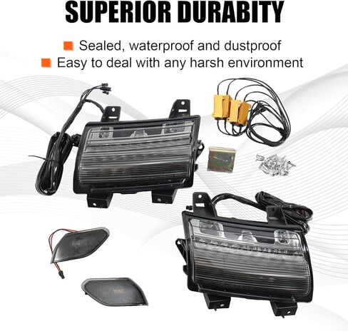 GearUp Sequential Flashing Turn Signal Lamp & Side Marker Light for Jeep Wrangler JL 2018-2023 & Gladiator JT OE Dula Halogen Smoke Lens Fender Lights(Not Fit JL Sport, JLU & Willys) in Kuwait