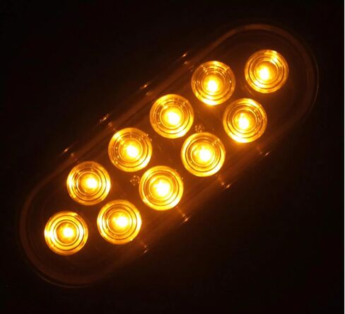 usamjtable LED AMBER 6" OBLONG Turn Signal Light Kits w Grommet Plugs For Truck Trailer PAIR in Kuwait