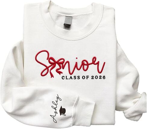 Luxury Custom Embroidered Senior 2026 Sweatshirt Hoodies, Graduation Gifts For Son Daughter, Class of 2026, Senior Mom Gift 2 in Kuwait
