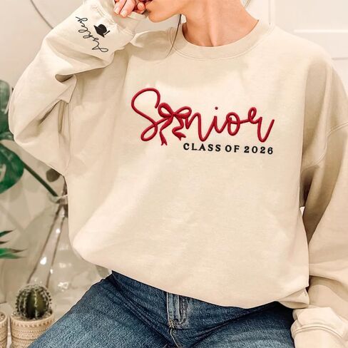 Luxury Custom Embroidered Senior 2026 Sweatshirt Hoodies, Graduation Gifts For Son Daughter, Class of 2026, Senior Mom Gift 2 in Kuwait
