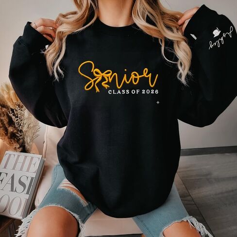 Luxury Custom Embroidered Senior 2026 Sweatshirt Hoodies, Graduation Gifts For Son Daughter, Class of 2026, Senior Mom Gift 2 in Kuwait