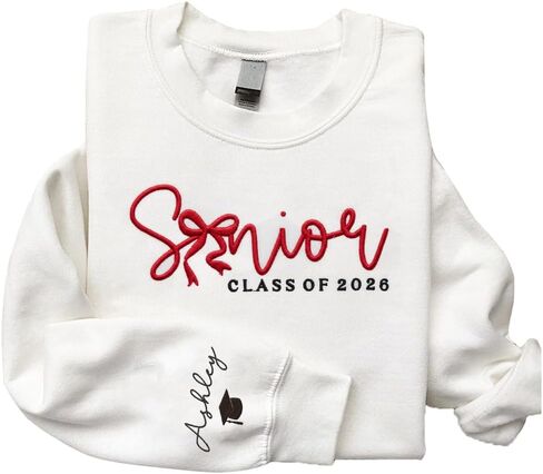 Luxury Custom Embroidered Senior 2026 Sweatshirt Hoodies, Graduation Gifts For Son Daughter, Class of 2026, Senior Mom Gift 2 in Kuwait