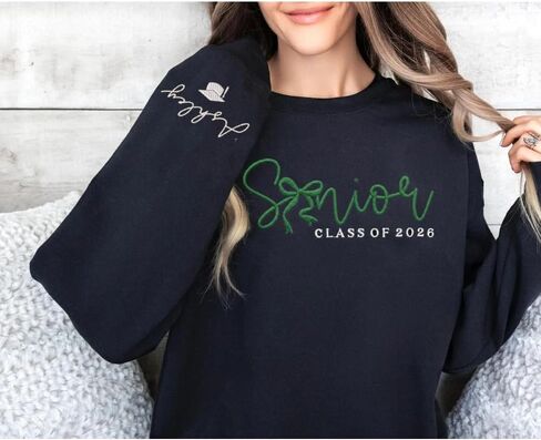 Luxury Custom Embroidered Senior 2026 Sweatshirt Hoodies, Graduation Gifts For Son Daughter, Class of 2026, Senior Mom Gift 2 in Kuwait