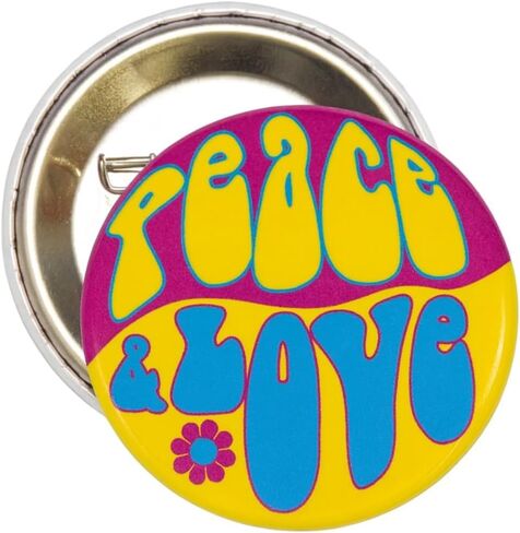Peace & Love Hippie Anti-War Love Not War Throwback Retro Button Badge Pin in Saudi Arabia
