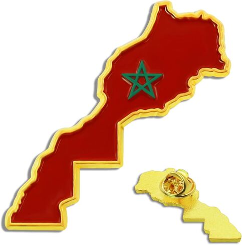 Morocco Flag Pin 6Pcs - Enamel Moroccan National Lapel Pins with Butterfly Clasp Bulk Decoration for Clothes Bags Gifts Souvenir in Kuwait