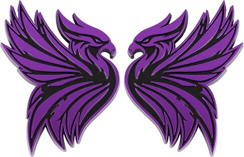شارة طائر Phoenix Emblem ثلاثية الأبعاد، ملصق لاصق مخصص للسيارة - صندوق خارجي متين، غطاء محرك السيارة، حاجز للسيارة والشاحنة وسيارات الدفع الرباعي (مجموعة من 2) (أحمر) in Kuwait