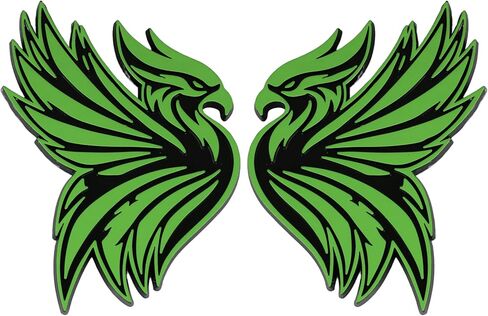 Phoenix Emblem 3D Bird Badge, Custom Car Decal Sticker – Durable Exterior Trunk, Hood, Fender for Car, Truck, SUV (Set of 2) (Red) in Saudi Arabia