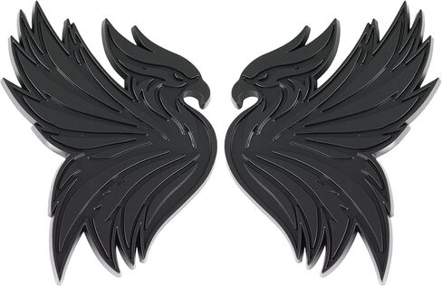Phoenix Emblem 3D Bird Badge, Custom Car Decal Sticker – Durable Exterior Trunk, Hood, Fender for Car, Truck, SUV (Set of 2) (Red) in Saudi Arabia