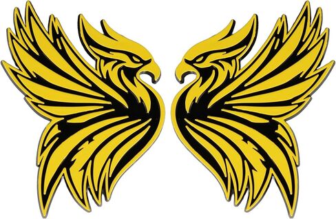Phoenix Emblem 3D Bird Badge, Custom Car Decal Sticker – Durable Exterior Trunk, Hood, Fender for Car, Truck, SUV (Set of 2) (Red) in Saudi Arabia