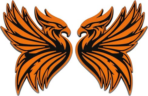 Phoenix Emblem 3D Bird Badge, Custom Car Decal Sticker – Durable Exterior Trunk, Hood, Fender for Car, Truck, SUV (Set of 2) (Red) in Saudi Arabia