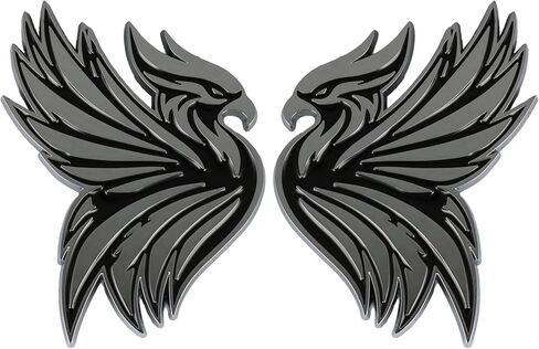 Phoenix Emblem 3D Bird Badge, Custom Car Decal Sticker – Durable Exterior Trunk, Hood, Fender for Car, Truck, SUV (Set of 2) (Red) in Saudi Arabia