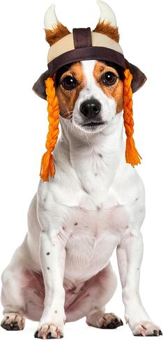 Rubie's Viking Hat with Braids for Pets, Small/Medium, Multicolor in Kuwait