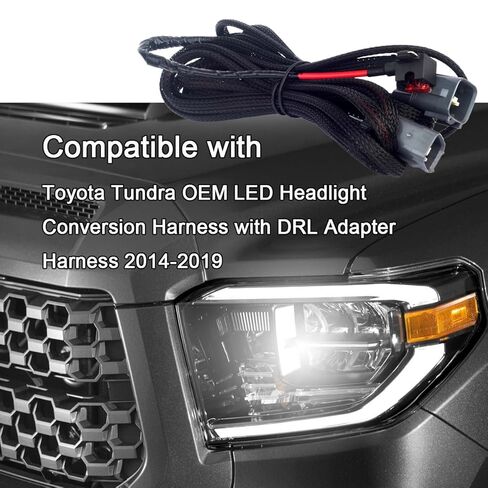 حزام تحويل المصباح LED OEM مع حزام محول DRL 2014-2019 متوافق مع تويوتا تندرا in Kuwait