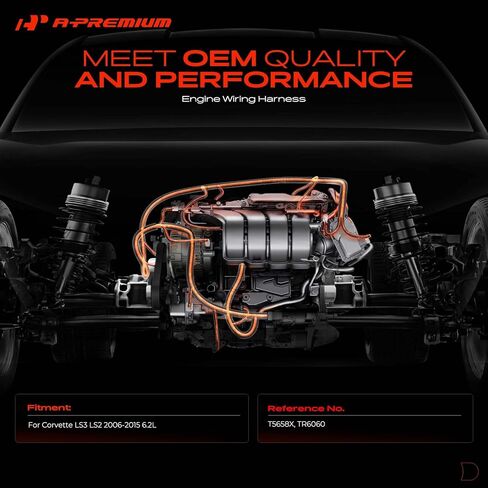 A-Premium Engine Wiring Harness Compatible with 2006-2015 LS3 LS2 6.2L, Standalone Harness T56 58X TR6060 in Saudi Arabia