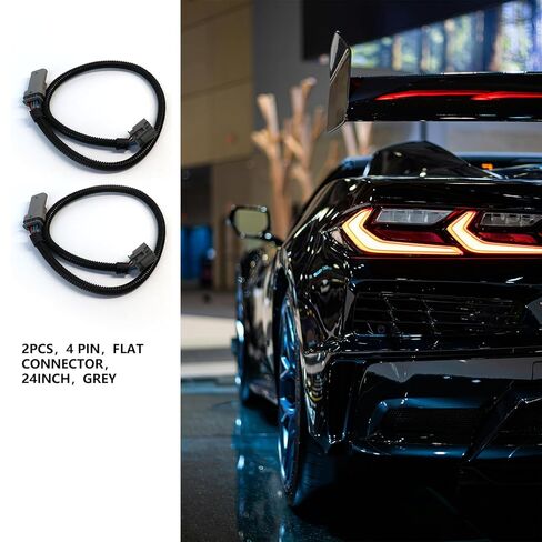 2Pcs 24" 4 Pin O2 Oxygen Sensor Extension Harness Wires for C7 Z06 Corvette Camaro LT1 LT4 LT5 Gen V SUV Flat Connector Grey in Saudi Arabia