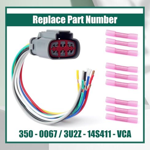 YUXIVCNE 350-0067 Transmission Solenoid Wire Harness Repair Kit Compatible with Ford E4OD 4R100 Model 1995 1996 1997 1998 1999 2000 2001 2002 2003 2004 2005 2006 2007, Replace 3U2Z-14S411-VCA in Saudi Arabia