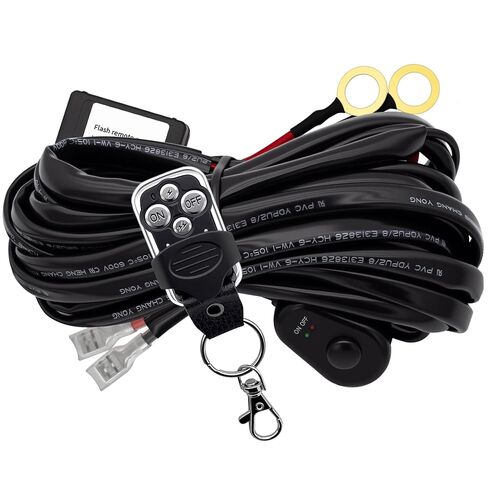 شريط إضاءة LED للقيادة، مجموعة أدوات التحكم عن بعد، كابل شديد التحمل 1Lead12AWG، DC12V - مفتاح تشغيل وإيقاف، مرحل الطاقة وفتيل الشفرة، متوافق مع قضبان إضاءة LED للقيادة على الطرق الوعرة in Kuwait