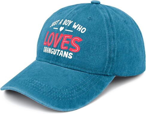 Just A Boy Who Loves Orangutans caps Custom Hats Hats for Men Baseball Cap Gifts for Boyfriends Golf Hat in Saudi Arabia