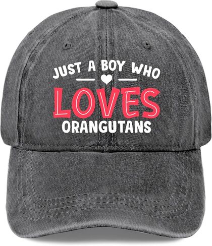Just A Boy Who Loves Orangutans caps Custom Hats Hats for Men Baseball Cap Gifts for Boyfriends Golf Hat in Saudi Arabia