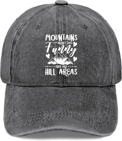 Mountains aren't just Funny They are Hill Areas Trucker hat Happy dad hat Mens Hats Gifts for Her Beach Cap in Kuwait
