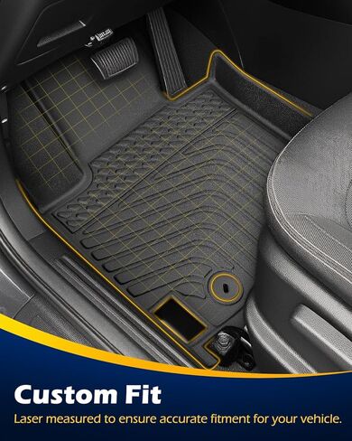 Floor Mats for Kia Soul 2014-2019: 4 PCS All Weather Cargo Liner Custom Fit for Soul (Not for Hybrid) 2014 2015 2016 2017 2018 2019, TPE Rubber Carpet Trunk Rugs Interior Protection Accessories in Kuwait