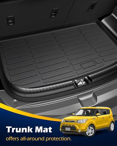 Floor Mats for Kia Soul 2014-2019: 4 PCS All Weather Cargo Liner Custom Fit for Soul (Not for Hybrid) 2014 2015 2016 2017 2018 2019, TPE Rubber Carpet Trunk Rugs Interior Protection Accessories in Kuwait