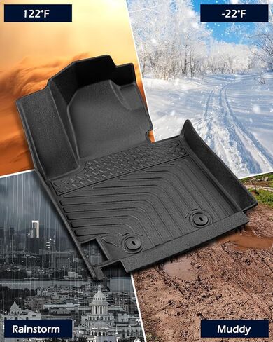 Floor Mats for Kia Soul 2014-2019: 4 PCS All Weather Cargo Liner Custom Fit for Soul (Not for Hybrid) 2014 2015 2016 2017 2018 2019, TPE Rubber Carpet Trunk Rugs Interior Protection Accessories in Kuwait