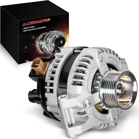 Upgraded Alternator for:-Honda Accord 2003-2007 2.4L, CRV 2007-2010 2.4L, Civic Si 2006-2010 2.0L, Element 2003-2009 2.4L, for:-Acura TSX Base 2004-2008, 12V 100Amp, Replace OE# 31100-RAA-A01 in Kuwait