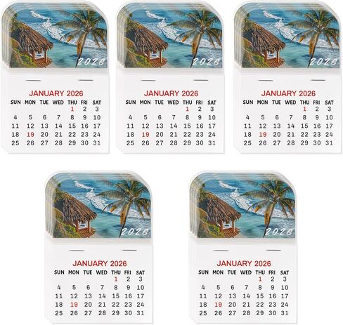 Yopyame 20PCS 2026 Mini Stick-on Calendar 3.35" x 2.56" Peel and Stick Academic Year Calendar, 12 Monthly, January to December 2026, Small Wall Calendars Car Calendars for Friends Office Refrigerator in Kuwait
