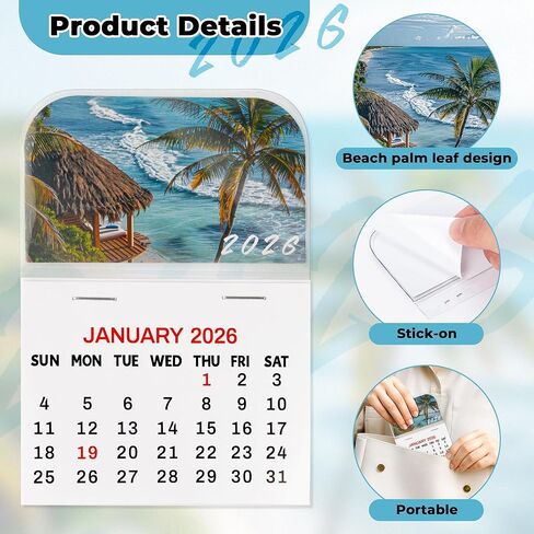 Yopyame 20PCS 2026 Mini Stick-on Calendar 3.35" x 2.56" Peel and Stick Academic Year Calendar, 12 Monthly, January to December 2026, Small Wall Calendars Car Calendars for Friends Office Refrigerator in Kuwait