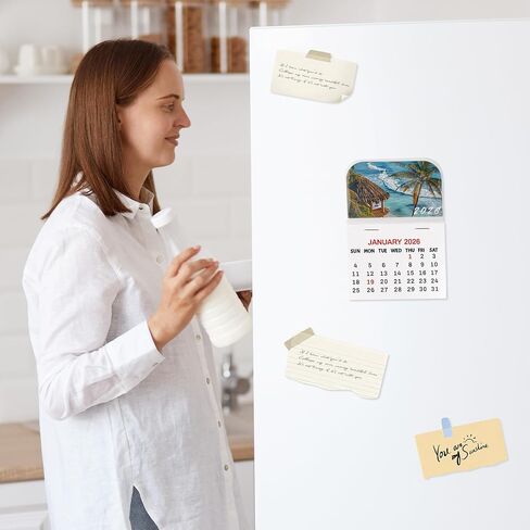 Yopyame 20PCS 2026 Mini Stick-on Calendar 3.35" x 2.56" Peel and Stick Academic Year Calendar, 12 Monthly, January to December 2026, Small Wall Calendars Car Calendars for Friends Office Refrigerator in Kuwait