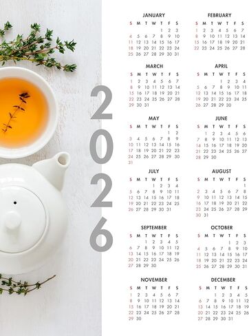 لمحة سريعة عن عام 2026 - تصميم القهوة المكتبية ومساحة العمل - تقويم غير مؤطر مقاس 8 × 10 - لمسة نهائية لامعة من الساتان الفاخر - مصنوع يدويًا في الولايات المتحدة الأمريكية in Kuwait