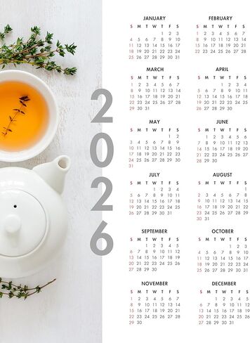 لمحة سريعة عن عام 2026 - تصميم القهوة المكتبية ومساحة العمل - تقويم غير مؤطر مقاس 8 × 10 - لمسة نهائية لامعة من الساتان الفاخر - مصنوع يدويًا في الولايات المتحدة الأمريكية in Kuwait