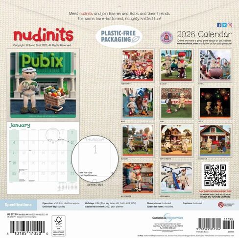 Carousel Calendars, UNESCO World Heritage Sites 2026 Wall Calendar, 12'' X 12'', 17-Month Calendar with Stapled Binding in Kuwait