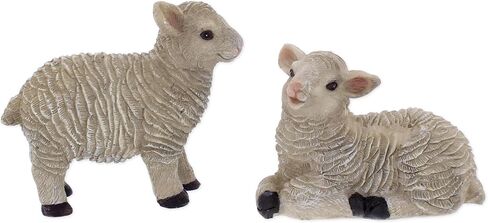 The Bridge Collection Set of Two Lamb Decor Figures – Classic Farmhouse Sheep Styling – Easter Tabletop and Spring Display Decor in Saudi Arabia