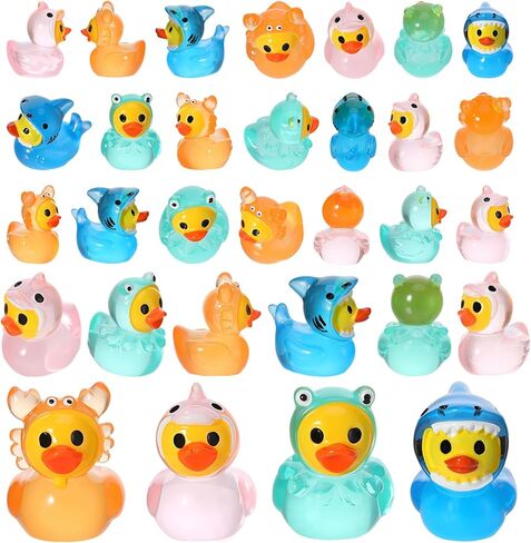 60 Pcs Mini Ocean Resin Animal Ducks Ocean Mini Duck Figurines Tiny Sea Animals Figures Miniature Resin Ducks Animals Aquarium Ornaments for DIY Fish Tank Potted Micro Fairy Garden in Saudi Arabia