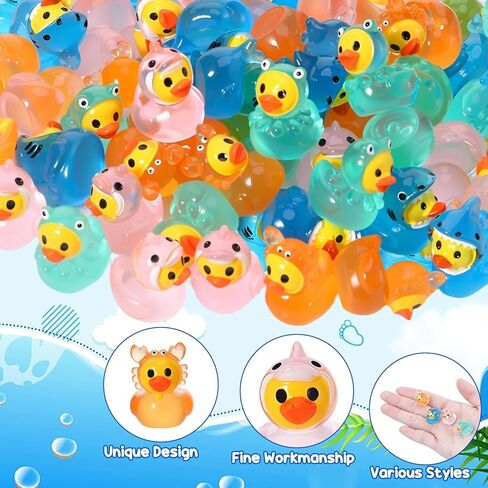 60 Pcs Mini Ocean Resin Animal Ducks Ocean Mini Duck Figurines Tiny Sea Animals Figures Miniature Resin Ducks Animals Aquarium Ornaments for DIY Fish Tank Potted Micro Fairy Garden in Saudi Arabia
