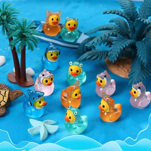 60 Pcs Mini Ocean Resin Animal Ducks Ocean Mini Duck Figurines Tiny Sea Animals Figures Miniature Resin Ducks Animals Aquarium Ornaments for DIY Fish Tank Potted Micro Fairy Garden in Saudi Arabia