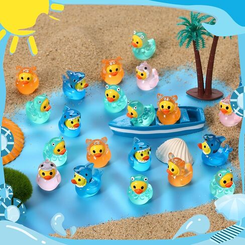 60 Pcs Mini Ocean Resin Animal Ducks Ocean Mini Duck Figurines Tiny Sea Animals Figures Miniature Resin Ducks Animals Aquarium Ornaments for DIY Fish Tank Potted Micro Fairy Garden in Saudi Arabia